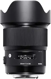 Sigma 4412955 20mm f/1.4 DG HSM Art Lens for Nikon, Black