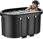 MINYII Portable Ice Bath Tub for Athletes for Adults, Inflatable Bathtub Free-Standing Blow up with Wireless Electric Air Pump for Bathing, Hot Water Bath, Ice Bath, Spa