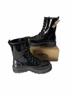 Avenger Fortune Work Boots Patent Womens 10 Black Combat Lace Up Safety Toe NIB