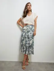 Printed Tiered Skirt