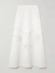 [Chloé] Chloé - Broderie Anglaise Crepe Midi Skirt - White - FR 42 FR 42 White