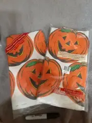 Vintage Tablecloth Paper Halloween Tablecloth Jack-O-Lanterns set of 2