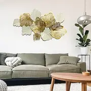Metal Wall Art Metal Wall Decoration, 3D Lotus Leaf Living Room Sofa Background Wall Decoration, Sculpture Home Decoration