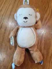 NEW Taggies Brown & White Monkey 8" Soft Plush Stuffed Animal Baby Toy