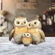 6.25"H Owl Family Figurine Ornament Home Decor Unique Gift