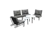 Livsip Outdoor Sofa Set 6 PCS Lounge Setting Table Chairs Patio Furniture Grey