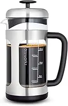 Easyworkz Stainless Steel French Press 1000 ml Coffee Tea Maker with Borosilicate Glass, Soft Grip Handle
