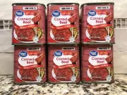 6 CANS Great Value Corned Beef 12oz Can Sandwich Meat Spread with Key