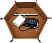 Dice Box - Dice Tray With Lid | Hexagon Dice Tray And Storage | Folding PU Leather Velvet Dice Tray | Double Sided Dice Tray | Velvet Dice Holder | Portable Board Game Storage Bowls For Family Friends