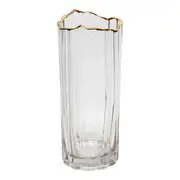Cliffe 25cm Round Glass Flower Vase Display Home/Room Tabletop Decor Small Clear