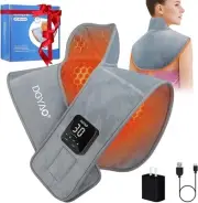 Graphene Neck And Shoulder Heating Pad Cordless Portable 4 Heat Settings 167F