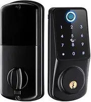 Smart Lock, Tuya Smart Fingerprint Digital Keypad Keyless Entry Electronic Lock Ttlock App Control for Home Apartment for Home Office Bedroom(TTlock- Black) Learned extensively Aqiong