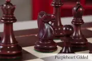 The Reykjavik II Series Chess Set, Box & Board Combination - Purpleheart Gilded