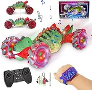Remote Control Car, Dinosaur Gesture Sensing RC Stunt Car, 4 WD Transform Off Road for Rotating, 2.4Ghz Hand Controlled & Remote Control Twister Cars, RC Cars for Kids Toy Gift Age 6 7 8 9+ yr