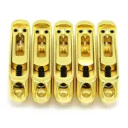 5 Strings Bass Bridge Saddles Heavy Duty Individual Bass Bridge Tailpiece Gold