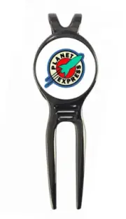 Planet Express Futurama Novelty Gift Golf Ball Marker+Black Gunmetal Divot Tool