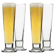 4pc Ecology Classic 420ml Clear Beer Glass Pilsner Glasses Glassware Barware Set