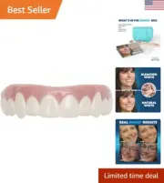 Premium Cosmetic Teeth - 1 Pack - Small, Bleached White - Upper Veneers - Cus...