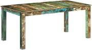 Solid Wood Reclaimed Dining Table - Room Kitchen Farmhouse Dinner Table, 180 x 90 x 76 cm Set, Inch Table