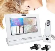 50X/200X Skin Diagnosis Hair Analyzer Machine, 11-inch Hair Scalp Detector Skin Moisture Tester with Four-Picture Comparison & 16G Storage, Skin Analyser Digital Microscope