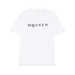 [Alexander Mcqueen] Alexander Mcqueen Flocked-logo T-shirt XL WHITE