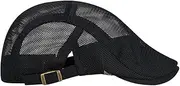 [VALICLUD] Mens Mesh Beret Hat Cap Breathable Polyester Material Fashionable h Black