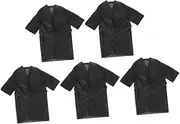 [ROMISBABA] 5pcs Beauty Salon Sauna Clothes Spa Robes Salon Bathing Skirts Bath Towel Wrap Spa Towel Wrap Towel Wraps Body Towel Wrap Sauna Robe Women Bathrobe Spa Dress Non-woven Fabric Black