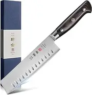 Kanngou 18CM Nakiri Knife Japanese Cleaver Knife, Japan AUS-8 Alloy Steel Kitchen Knife with Full-Tang Black Pakkawood Handle, Chopping Knives with Premium Gift Box (Classic Series)