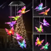 Solar Butterfly Wind Chime Lights Mother's Grandma Gifts Yard Patio Window Decor