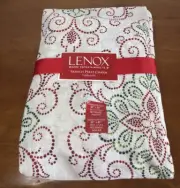 New Lenox French Perle Charm 60” x 84” Rectangle Holiday Christmas Tablecloth