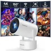 Mini Projector with Wifi and Bluetooth, 4K Decoding 1080P Supported 270° Rota...