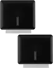 Multifold Paper Towel Dispenser Wall Mount (Black, 2-Pack), Folded Hand Towel Dispenser for Bathroom/Restroom, Commercial Paper Towel Holder, Trifold Paper Towels Dispenser by EnBath