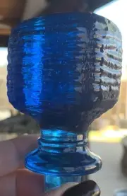 Empoli Genie Bottle Stopper Replacement BLUE RIBBED SQUARE 3.75” Tall RESIN