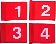 INOOMP 4pcs Mini Golf Flags for Yard Training Flags Number Practice Flagpole for Indoor Outdoor Hole Backyard Garden Practice