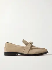[Bottega Veneta] Bottega Veneta - Astaire Embellished Suede Loafers - Ecru - EU 40 EU 40 Ecru