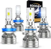 9005/HB3 H11 Led Headlight Bulbs Combo, 2023 Upgraded High Low Beam LED Bulb Conversion Kits, 120W 44000LM 600% Brighter 6500K Cool White LED Pack of 4
