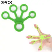 3 PCS Finger Trainer Silicone Finger Tensioner Five Finger Tension Ring(Dark Gre