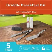 Loco Cookers 5 Piece Griddle Breakfast Cooking Accessory Kit with Bacon Press