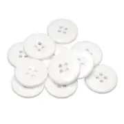 12 Pcs White Buttons for Sewing 0.75 inch Lab Coat Buttons 4 Hole Sewing