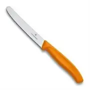 Victorinox Tomato & Sausage, Wavy Edge Knife 11cm - Orange