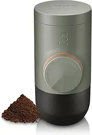 WACACO Minipresso GR2 Espresso Machine Compatible Ground Coffee, Portable Coffee Maker 18 Bar Manually Operated, Espresso Maker On The Go,Ultra-Small For Travel Camping Fishing Climbing Riding