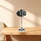 (Black)Digital Flip Clock 304 Stainless Steel Telescopic Pull Rod Anti Slip