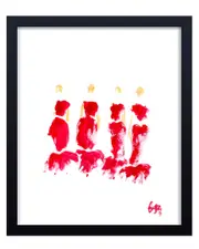 Ready2HangArt Red Tulle Framed Print Wall Art