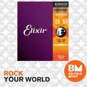 Elixir 16182 Acoustic Guitar Strings Nanoweb HD Light 13-53 Phosphor Bronze