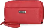 [Nautica] On The Double Zip Around Vegan Leather Womens RFID Clutch Wallet With Wristlet Strap