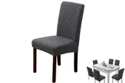 Chair Cover Universal Fitted Jacquard Seat Protector Cover for Party Home Kitchen Decor-Dark gray