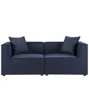 Modway Saybrook Outdoor Patio Upholstered 2pc Sectional Sofa Loveseat