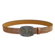 Cowboy Belt Jean Belt Men Belt Waist Costumes Macho Metal Buckle Long Horn