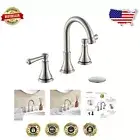 Contemporary Widespread Bathroom Faucet with Pop-Up Drain and Swivel Spout