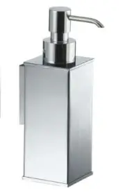 Chloe Chrome wall soap dispenser. Bathroom accessories. Modern bath